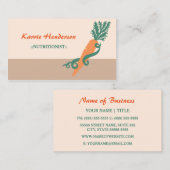 Stijlvolle Voedingsdeskundige Girly Swirls en Wort Visitekaartje (Voorkant / Achterkant)