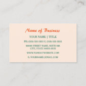 Stijlvolle Voedingsdeskundige Girly Swirls en Wort Visitekaartje (Achterkant)