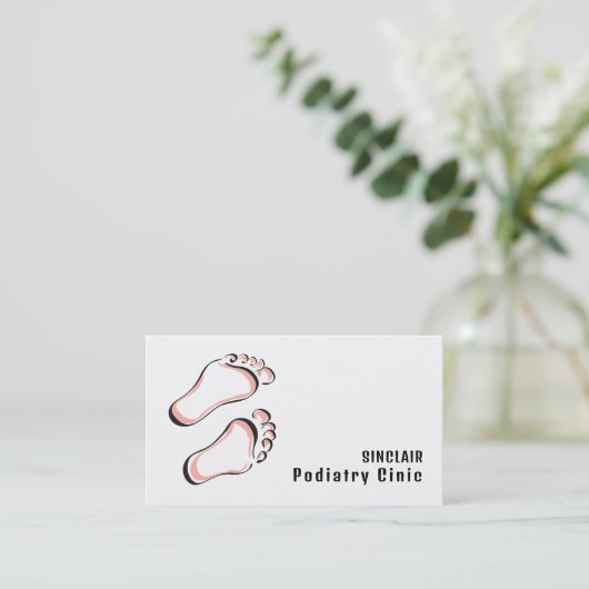 Stijlvolle voetafdrukken, Podiatry Clinic, Podiatr Visitekaartje (Staand voorkant)