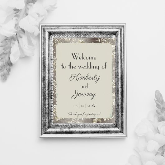 Stijlvolle voetbruiloft Welkom Poster