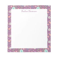 Stijlvolle vogelbloemen Mauve Pattern Gepersonalis
