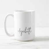 Stijlvolle voornaam minimalistisch script koffiemok (Links)