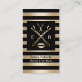 Stijlvolle vormgeving en haartoppen Elegant Black  Visitekaartje (Voorkant)