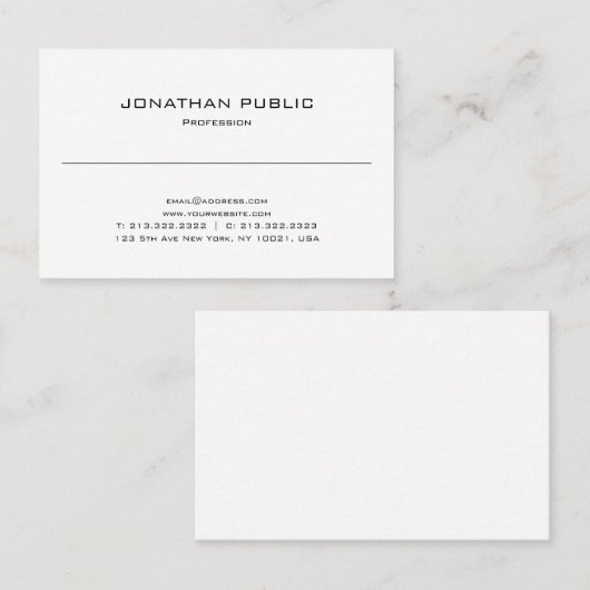 Stijlvolle vormgeving moderne, elegante design Pro Visitekaartje (Voorkant / Achterkant)