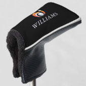 Stijlvolle vos en bal golf gepersonaliseerde naam golfheadcover (3/4 voorkant)