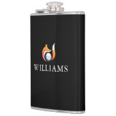 Stijlvolle vos en golfbal gepersonaliseerde naam heupfles (Links)