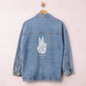 Stijlvolle Vrede Hoop Liefde Geloofsnaam Modern Denim Jacket (Hangar)
