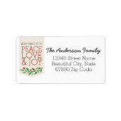 Stijlvolle Vrede Vreugde Liefde Kerstmis Vakantie  Etiket (Voorkant)