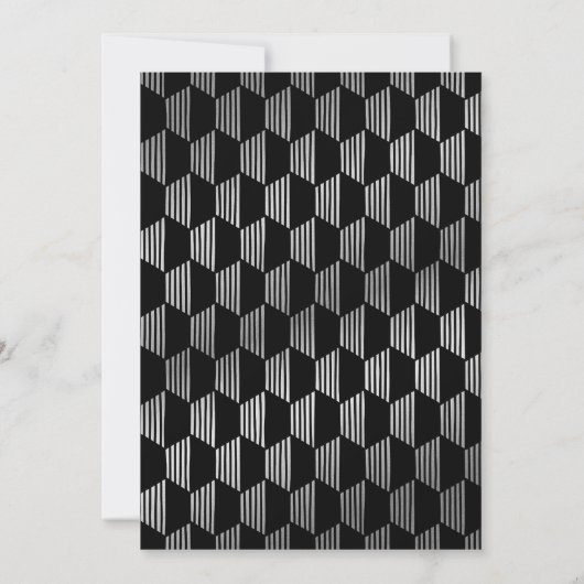 Stijlvolle vrijgezellenfeest moderne faux zilveren kaart (Achterkant)