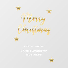 Stijlvolle vrolijk kerstfeest metaalachtig goud wi raamsticker