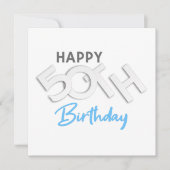 Stijlvolle vrolijke 50e verjaardag typografie kaart (Voorkant)
