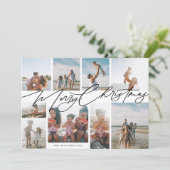 STIJLVOLLE VROLIJKE KERST | 9 Fotocollage | Modern Feestdagenkaart (Staand voorkant)