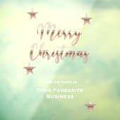 Stijlvolle vrolijke kerstmetaal roze goud raamsticker (Vel 3)