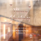 Stijlvolle vrolijke kerstmetaal roze goud raamsticker (Vel 2)