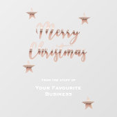 Stijlvolle vrolijke kerstmetaal roze goud raamsticker (Vel)