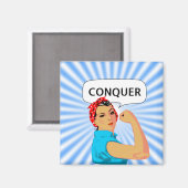 Stijlvolle Vrouw & bewerkbare Verkopertekst Magneet (Voorkant / Achterkant)