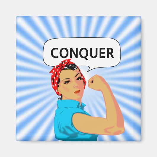 Stijlvolle Vrouw & bewerkbare Verkopertekst Magneet (Voorkant)