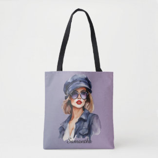 Stijlvolle vrouw met een Pet Tote Bag