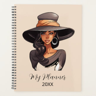 Stijlvolle vrouw mode-illustratie gepersonaliseerd planner