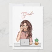 Stijlvolle vrouw Modern Afstuderen Celebration Kaart (Voorkant)