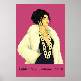 Stijlvolle vrouw poster met citaat