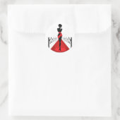 Stijlvolle vrouw silhouette op rood tapijt met ste ronde sticker (Tas)