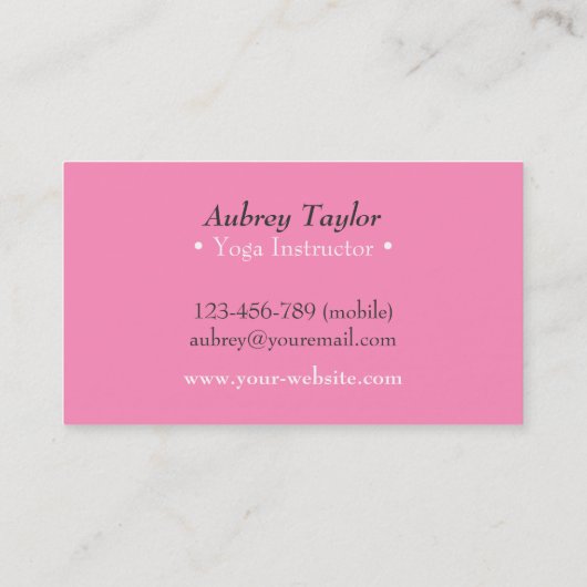 Stijlvolle Vrouw Wellness Yoga Instructeur Visitekaartje (Achterkant)