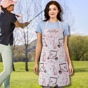Stijlvolle vrouwelijke golf ontwerp en naam schort