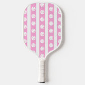 Stijlvolle Vrouwelijke Roze Custom Name Pickleball Paddle (Achterkant)