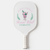 Stijlvolle Vrouwelijke Roze Custom Name Pickleball Paddle (Voorkant)