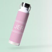 Stijlvolle Vrouwelijke Roze Monogram Beginletters Waterfles