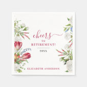 Stijlvolle vrouwelijke witte rode bloemen juichen servet (Voorkant)