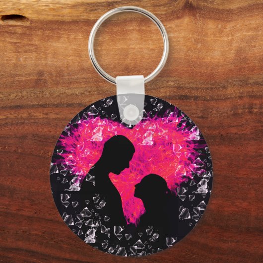 Stijlvolle Vrouwen Canvas tas met Romantisch Liefd Sleutelhanger (Achterkant)