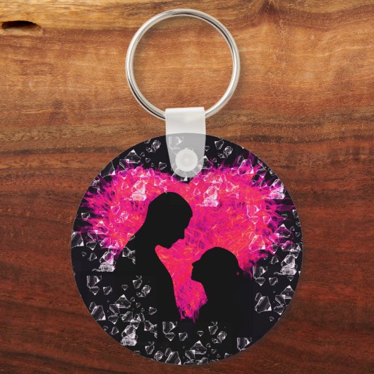 Stijlvolle Vrouwen Canvas tas met Romantisch Liefd Sleutelhanger (Voorkant)