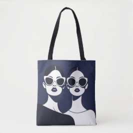 Stijlvolle vrouwen met zonnebril tote bag