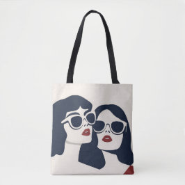 Stijlvolle vrouwen met zonnebril tote bag