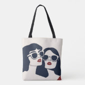 Stijlvolle vrouwen met zonnebril tote bag (Achterkant)