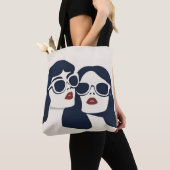 Stijlvolle vrouwen met zonnebril tote bag (Dichtbij)