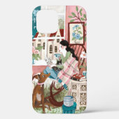 Stijlvolle vrouwen roze bewuste huisillustraties Case-Mate iPhone case (Achterkant)