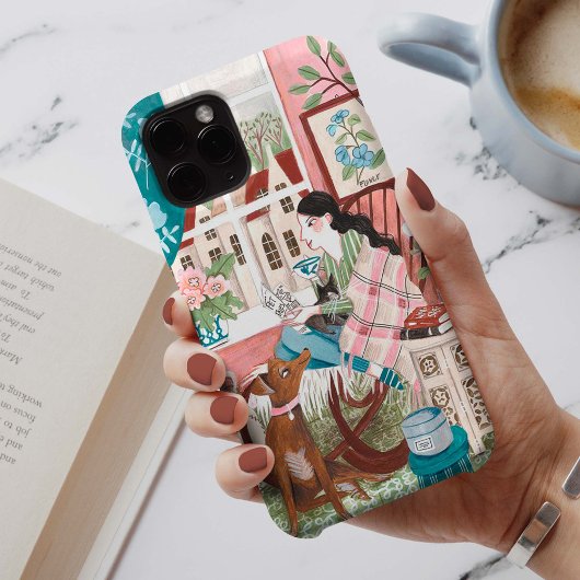 Stijlvolle vrouwen roze bewuste huisillustraties Case-Mate iPhone case