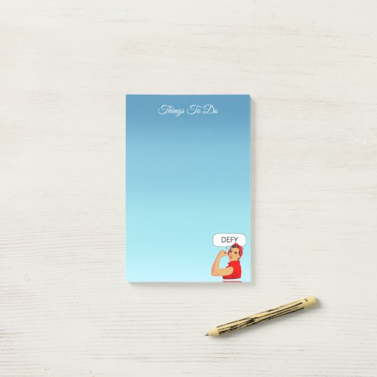 Stijlvolle  vrouwtjes om opmerkingen na te maken post-it® notes (Op bureau)