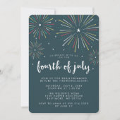 Stijlvolle vuurwerk vierde juli Party Uitnodiginge Kaart (Voorkant)