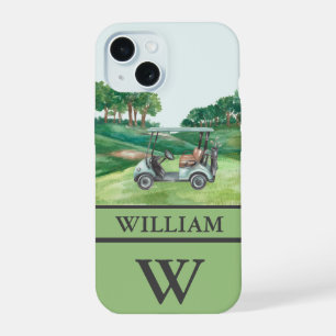 Stijlvolle wagen cursus clubs monogram naam iPhone 15 case