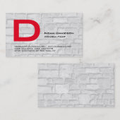 Stijlvolle Wall Stones Red Monogram Professional Visitekaartje (Voorkant / Achterkant)