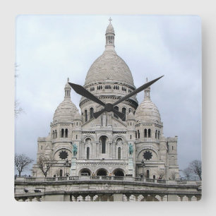 Stijlvolle wandklok met Sacre Coeur de Paris