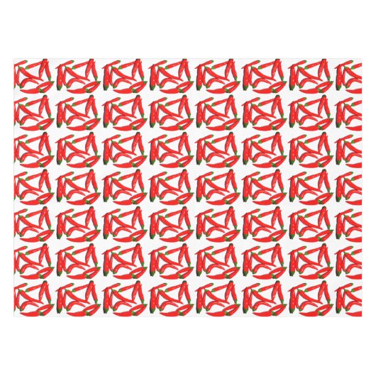 Stijlvolle, warmrood-roodbruinachtige paprika tafelkleed (Voorkant (Horizontaal))