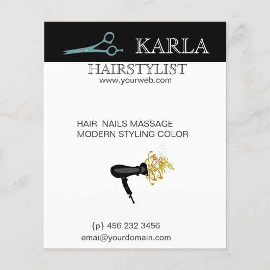 Stijlvolle  wasdroger Salon Spa Hair Flyer (Voorkant)