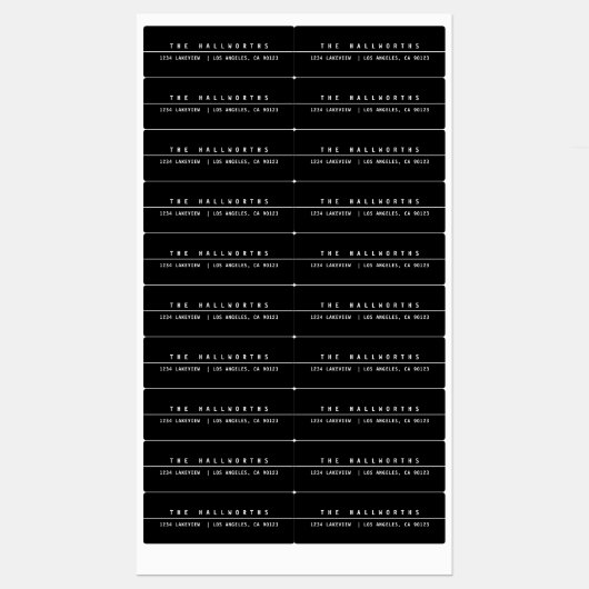 Stijlvolle waterdichte minimalistische zwart-wit labels (Vel)