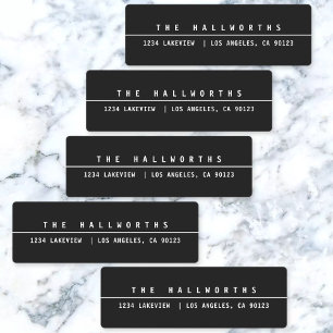 Stijlvolle waterdichte minimalistische zwart-wit labels