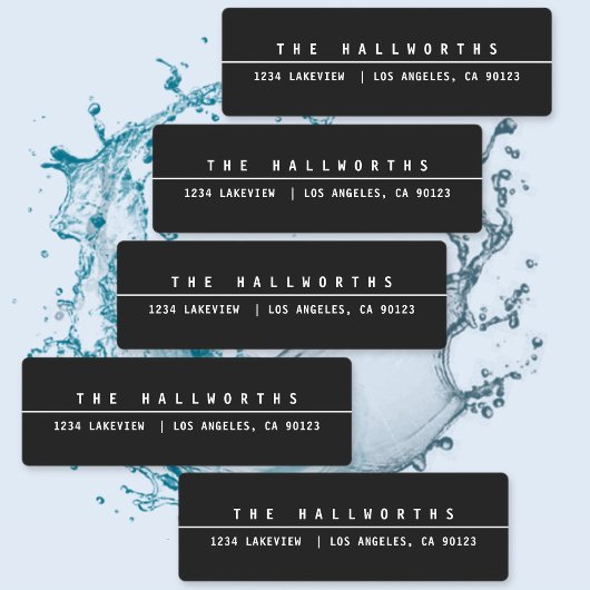 Stijlvolle waterdichte minimalistische zwart-wit labels